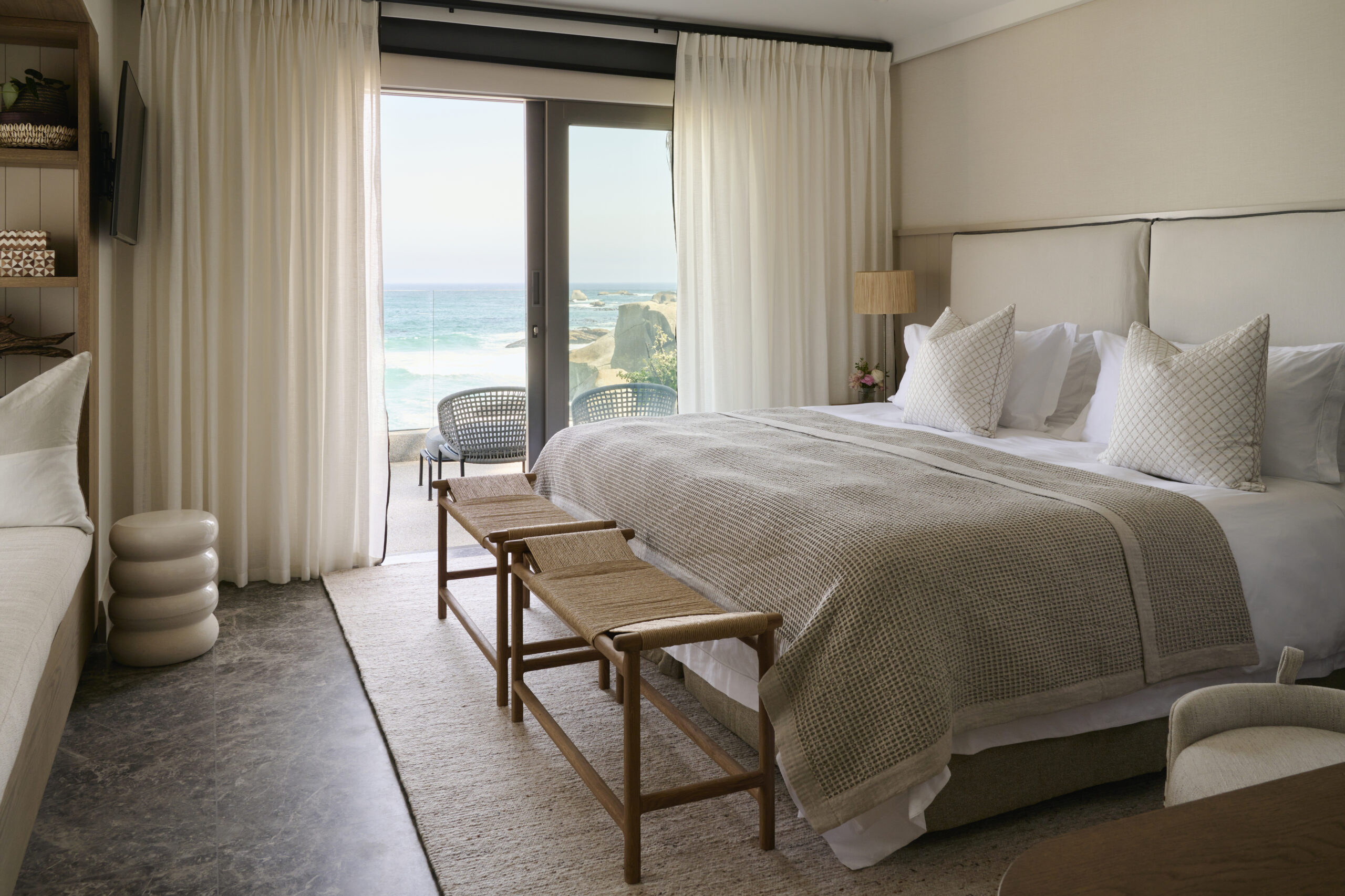 Nalu Villa, Glen Beach, Cape Town, South Africa. Client: Zambezi Crescent. Interior Designer & Stylist: Jena Gradwell. Photographer: Mark Williams.